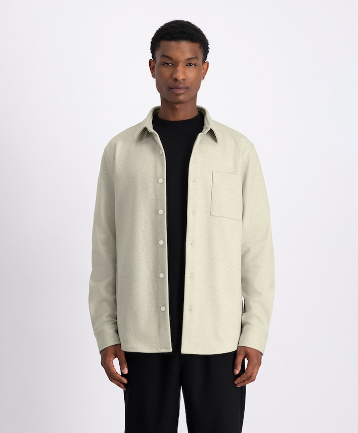 Overshirt lange mouw beige