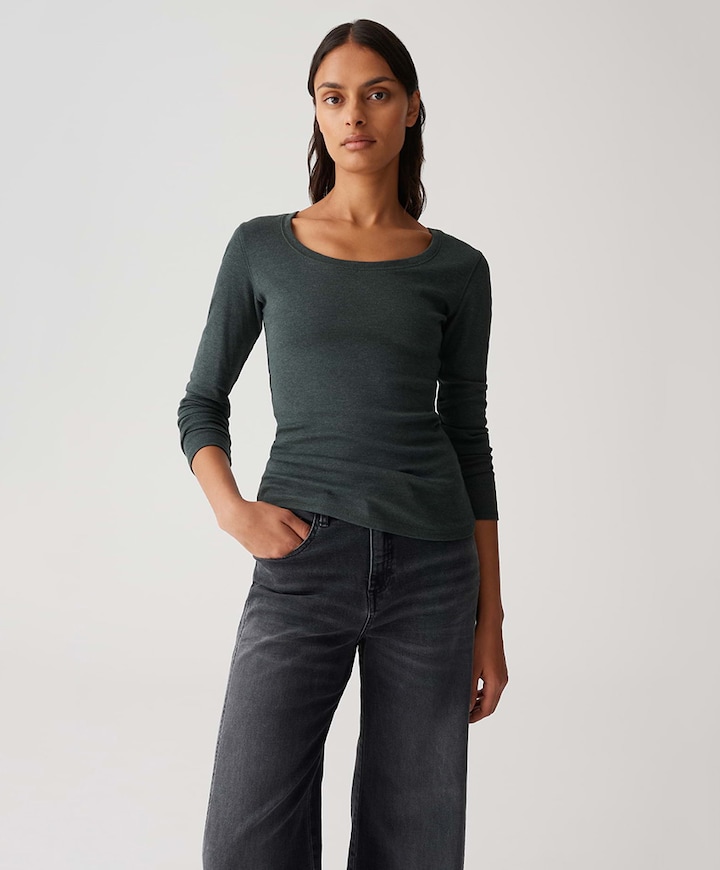 Dames longsleeve groen