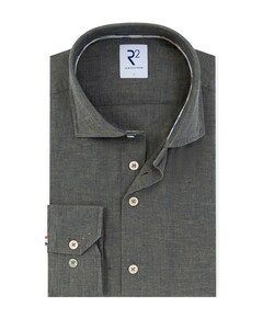 Heren overhemd extra lange mouw groen