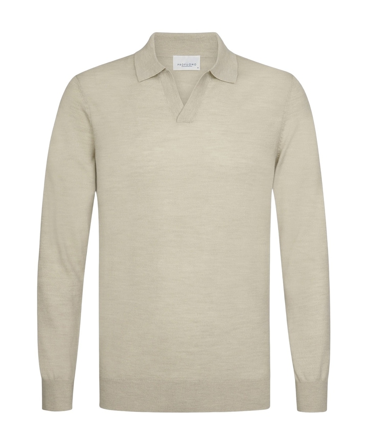 Heren polo beige