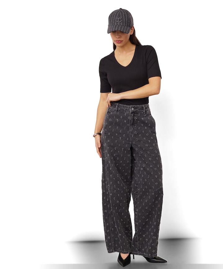 DerriCC Dot dames jeans grijs