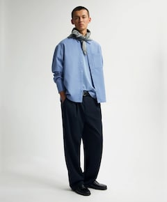 Heren overhemd lange mouw blauw