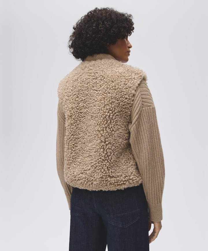 Dames gilet beige