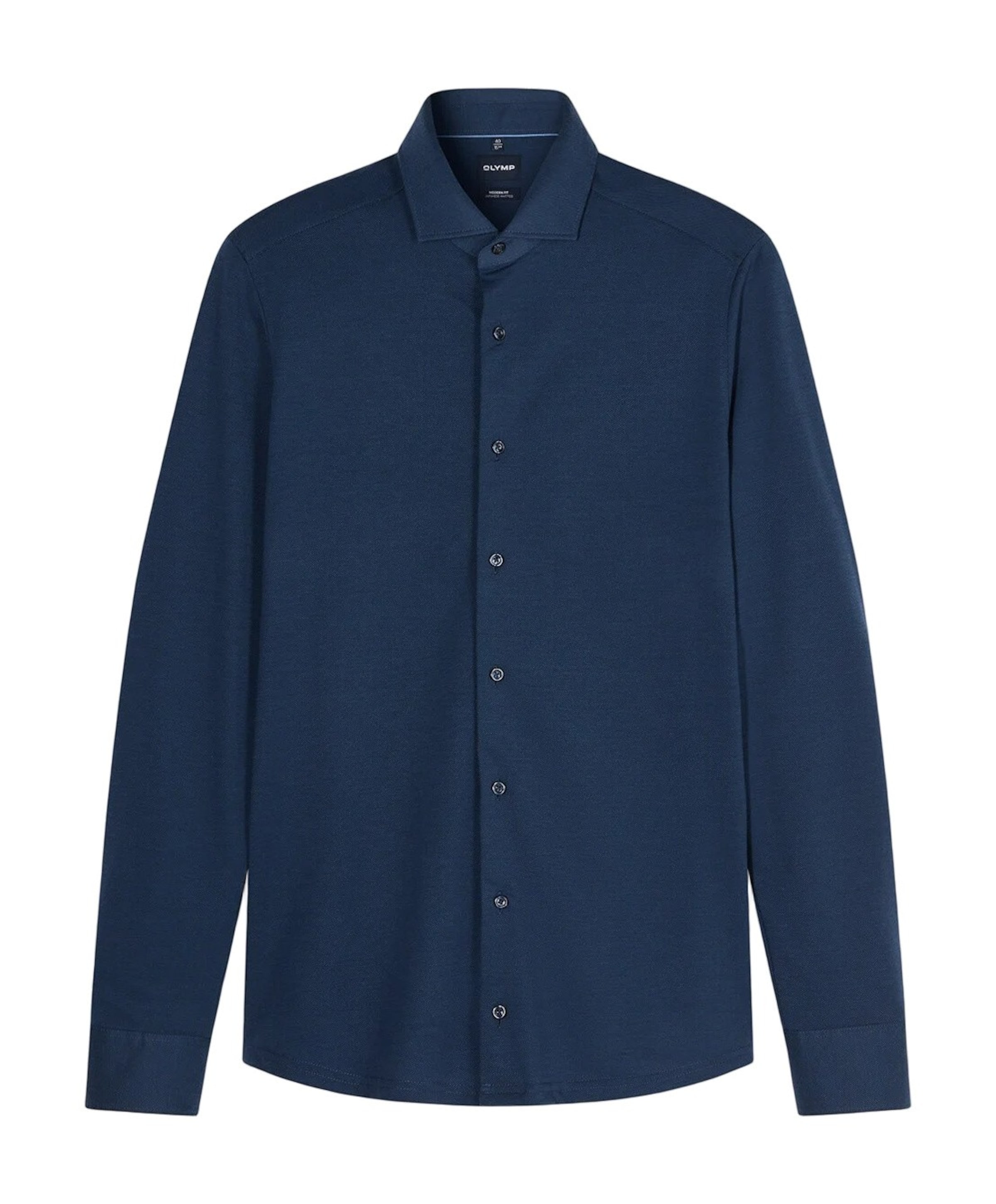 Heren overhemd lange mouw blauw