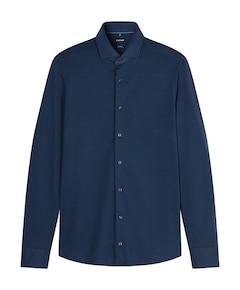 Heren overhemd lange mouw blauw