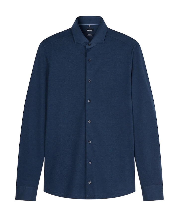 Heren overhemd lange mouw blauw