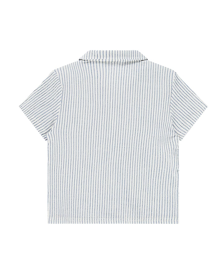 Jongens overhemd korte mouw blauw