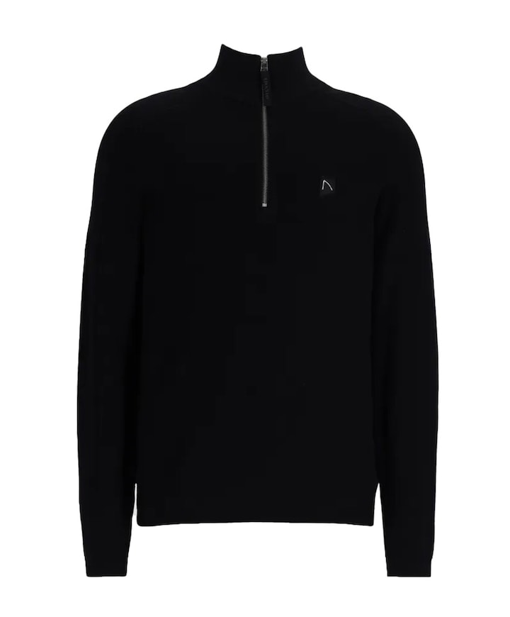 Heren trui met rits zwart