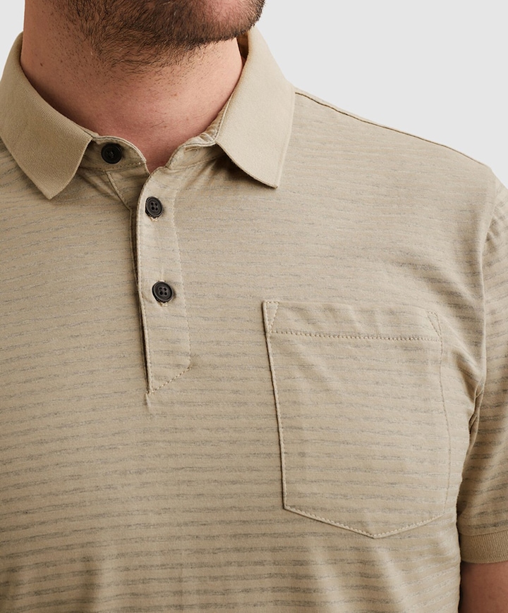Heren polo beige