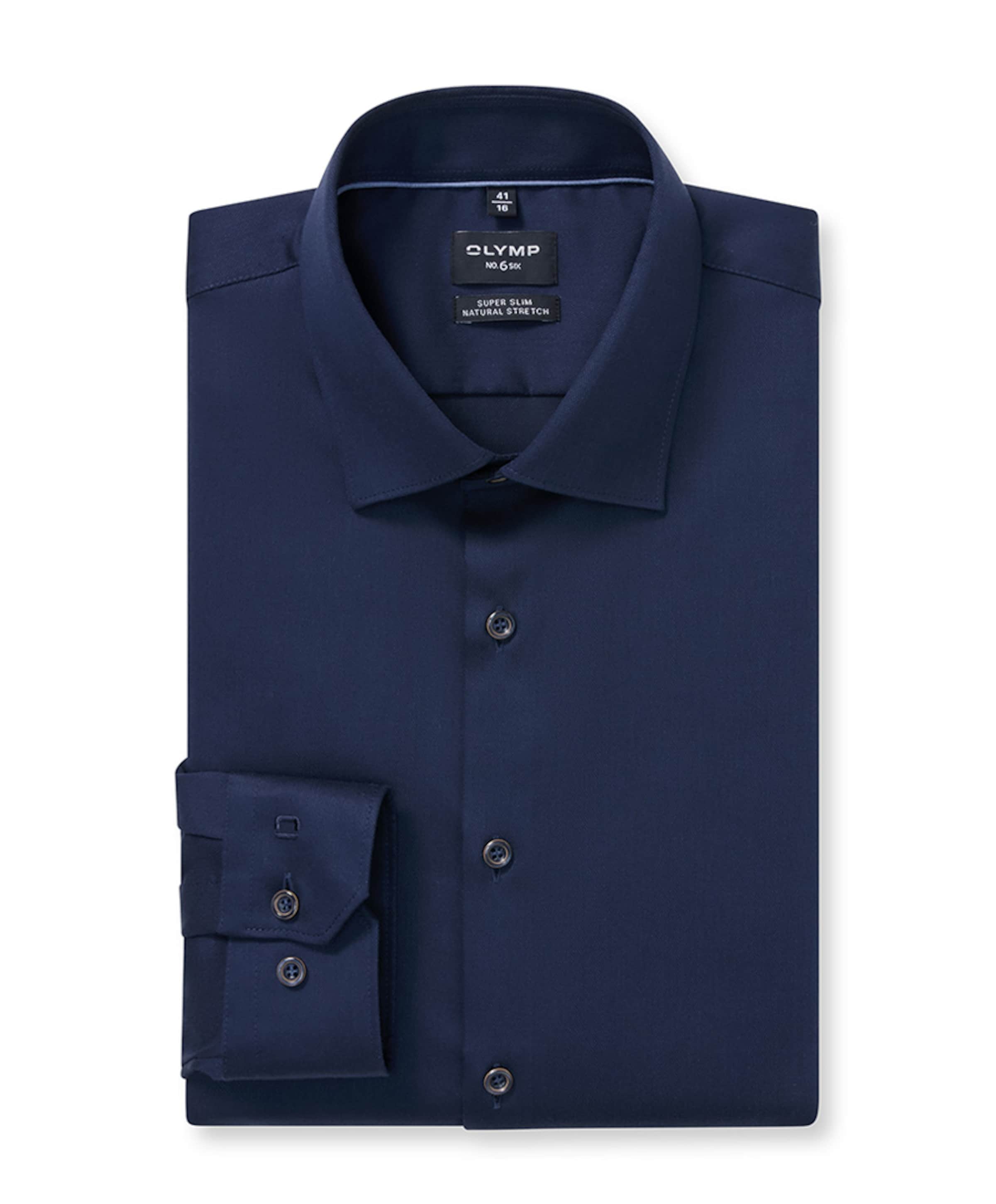 Heren overhemd lange mouw blauw