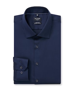 Heren overhemd lange mouw blauw