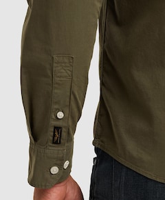 Heren overhemd lange mouw groen