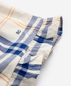 Fun Tartan ruffled woven shorts meisjes korte broek ecru