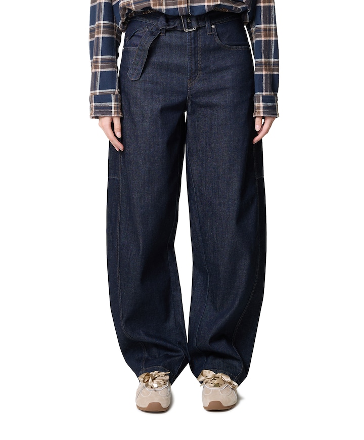 Baggy twisted dames jeans blauw