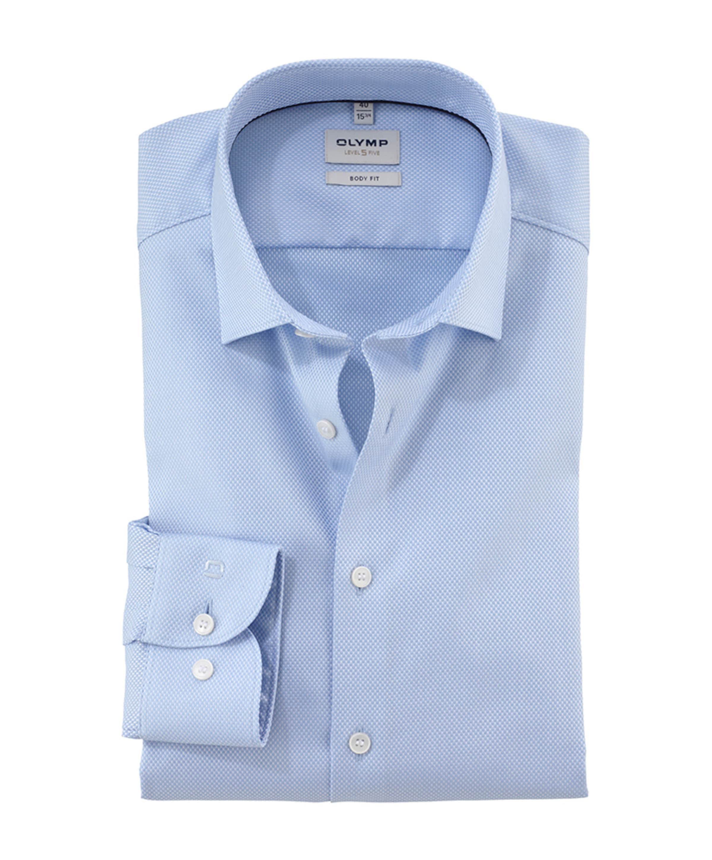 Heren overhemd lange mouw blauw