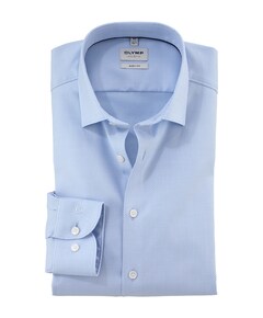 Heren overhemd lange mouw blauw