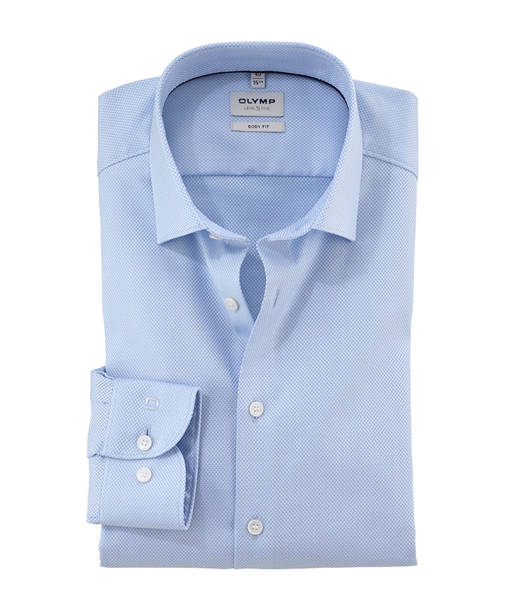 Heren overhemd lange mouw blauw