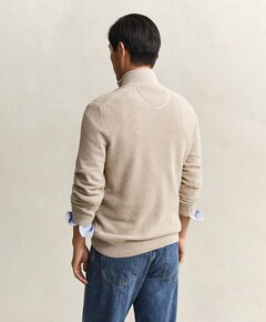 Heren trui met rits beige