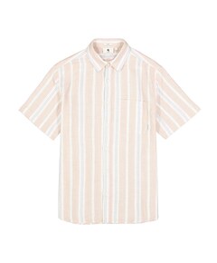 Heren overhemd korte mouw beige