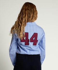 Meisjes blouse lange mouw blauw