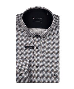 Heren overhemd lange mouw blauw