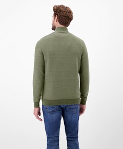 Heren trui met rits groen