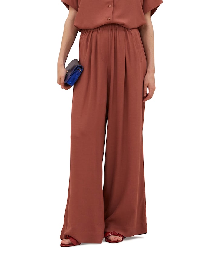 benji viscose dames broek brique