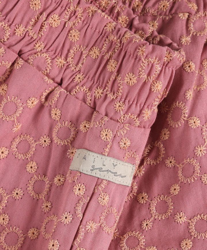 Ruffle Shorts Broderie meisjes korte broek roze