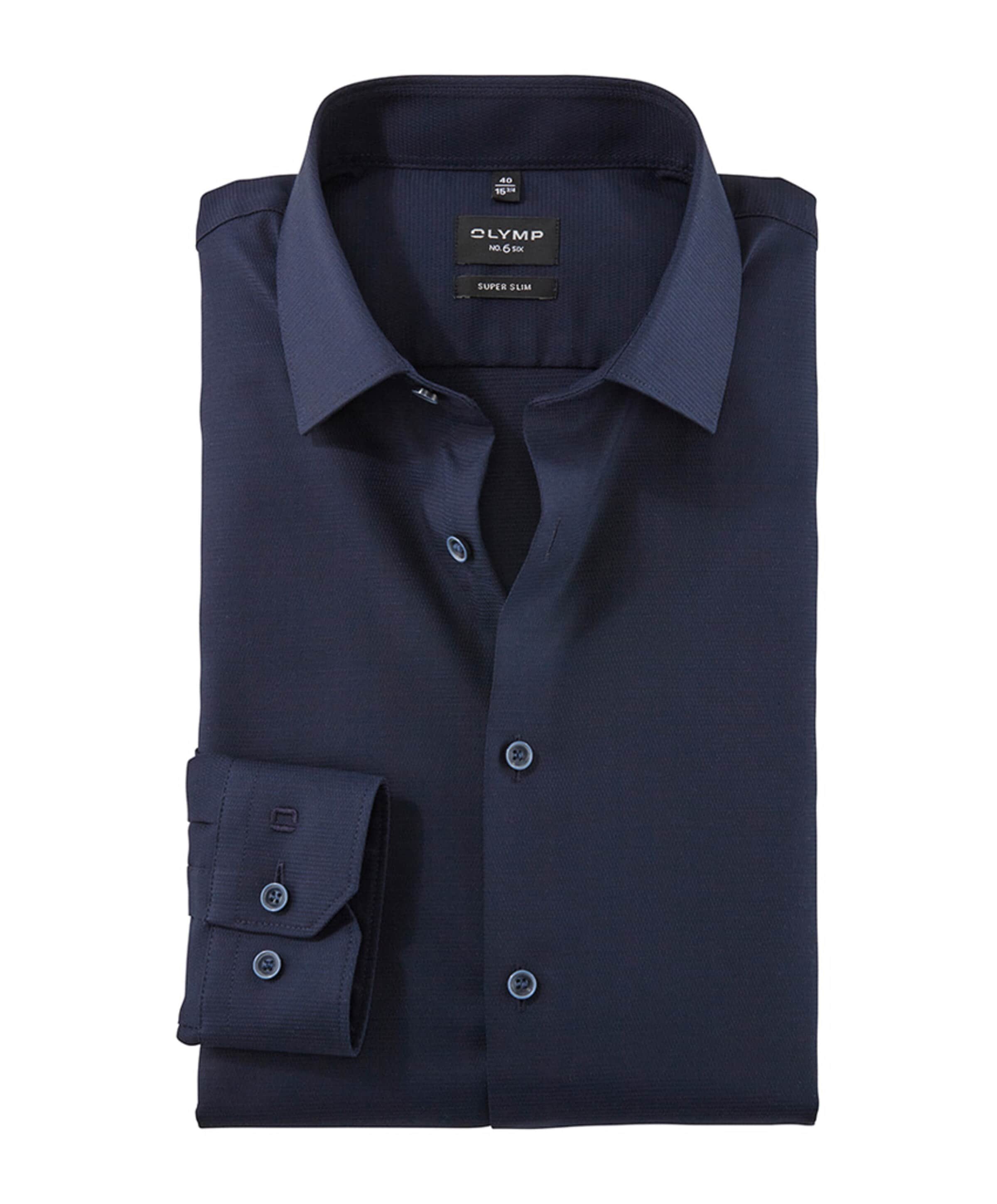 Heren overhemd lange mouw blauw