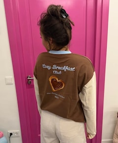 Uniseks longsleeve bruin