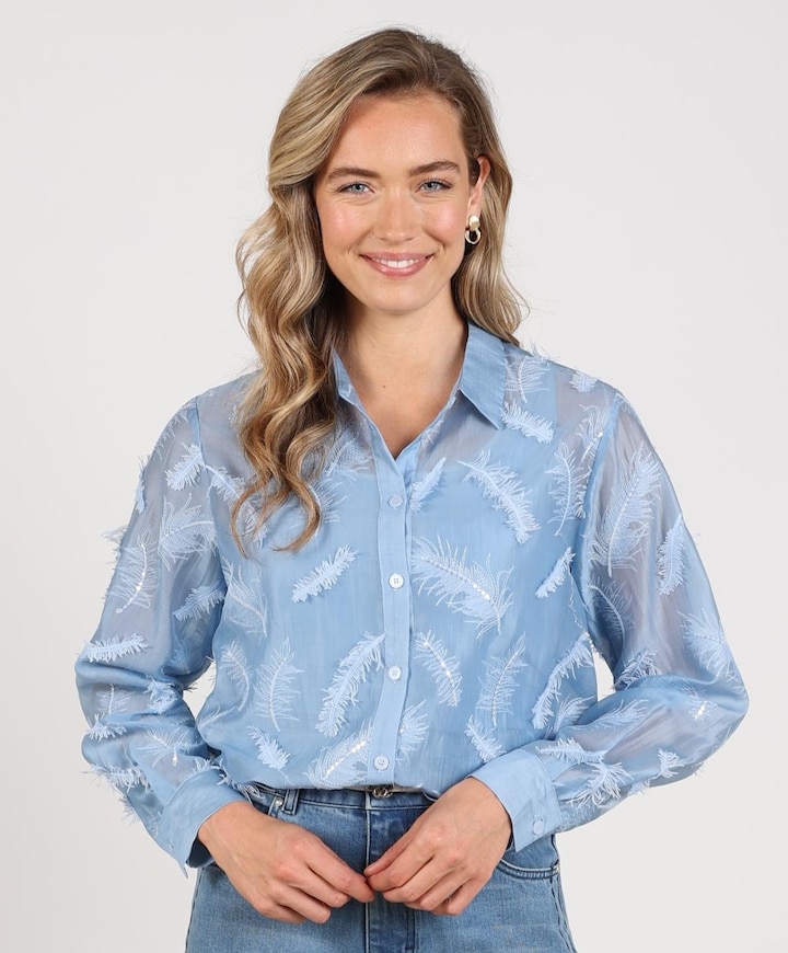 Dames blouse blauw