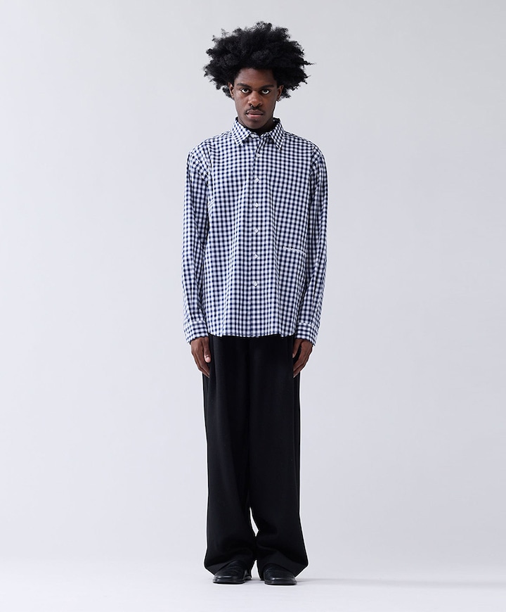 Heren overhemd lange mouw blauw