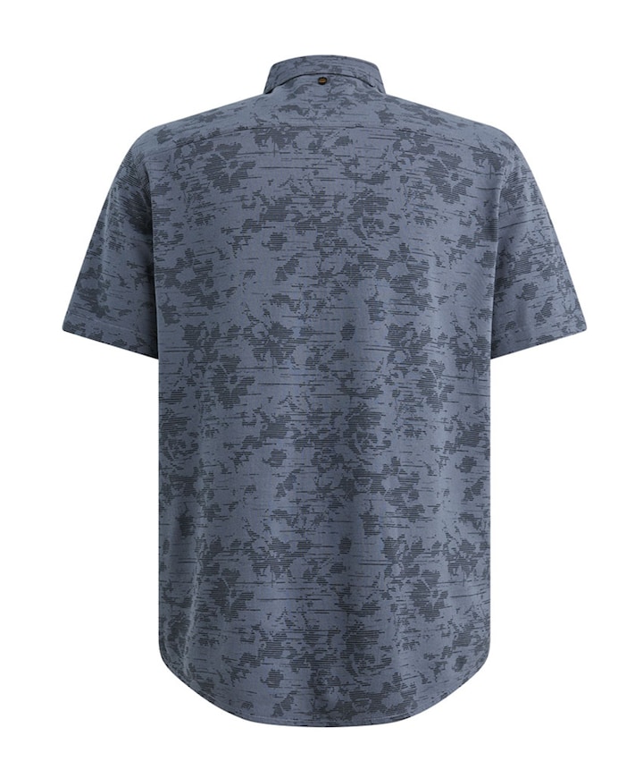 Heren overhemd korte mouw blauw