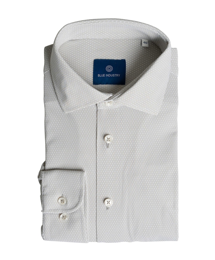 Heren overhemd lange mouw groen