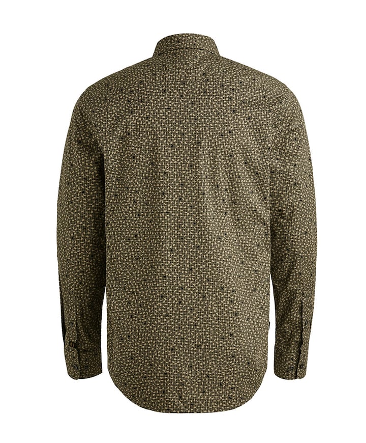 Heren overhemd lange mouw groen