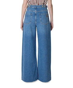 RUMO high-waisted wide-leg dames jeans blauw