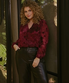 Dames blouse bordeaux