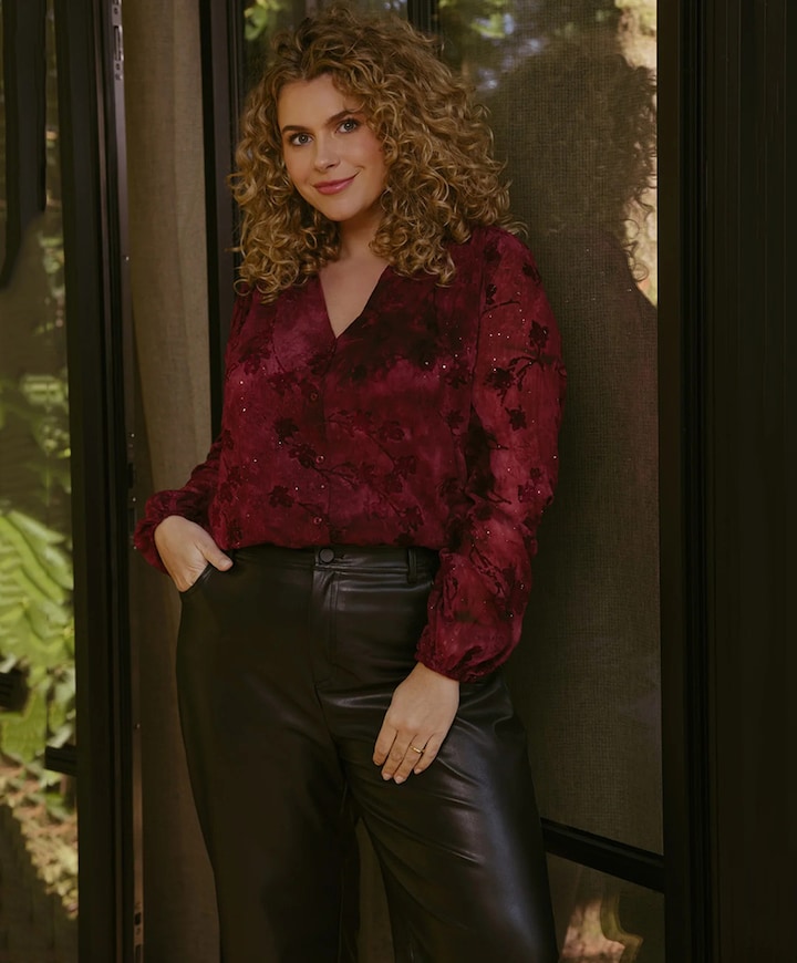 Dames blouse bordeaux