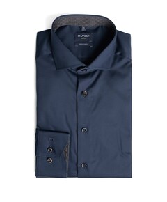 Heren overhemd lange mouw blauw