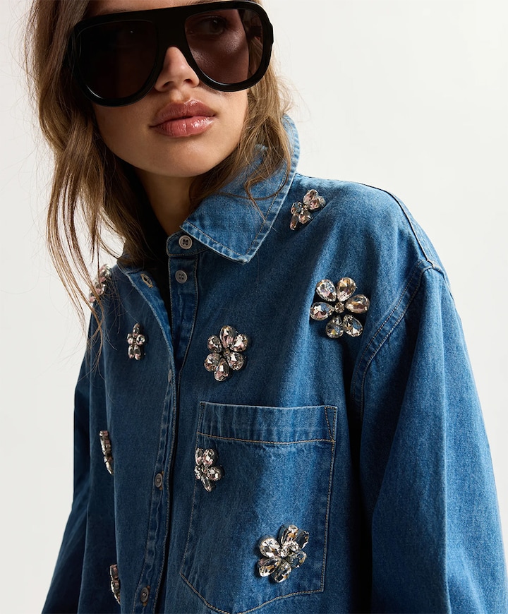 Dames blouse blauw