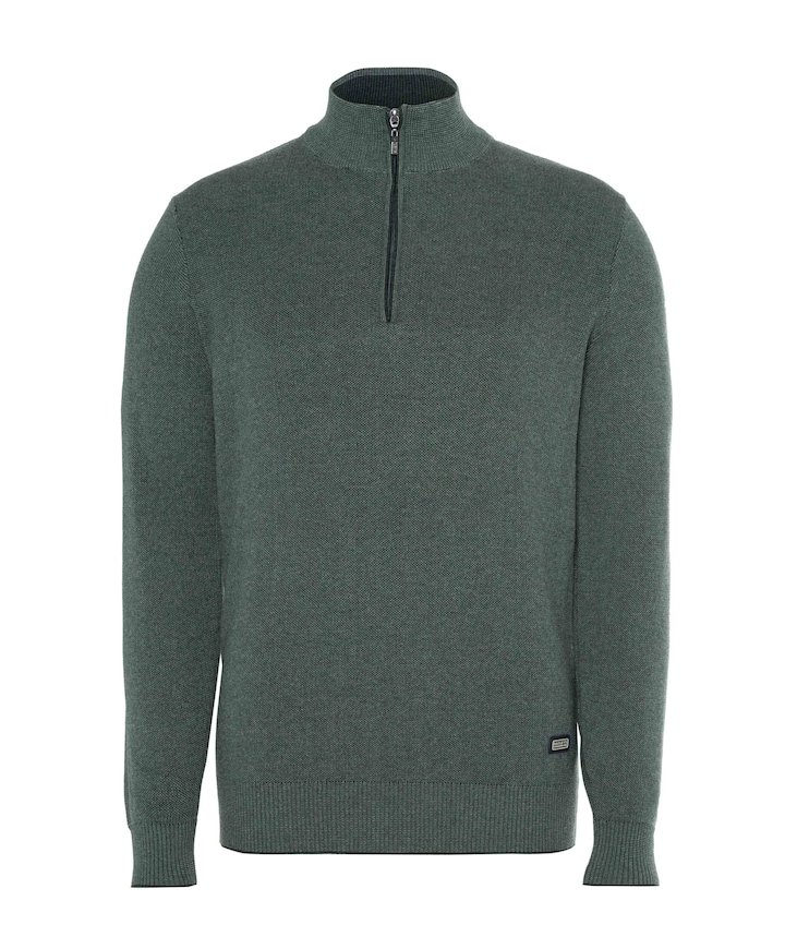 Trui met rits groen