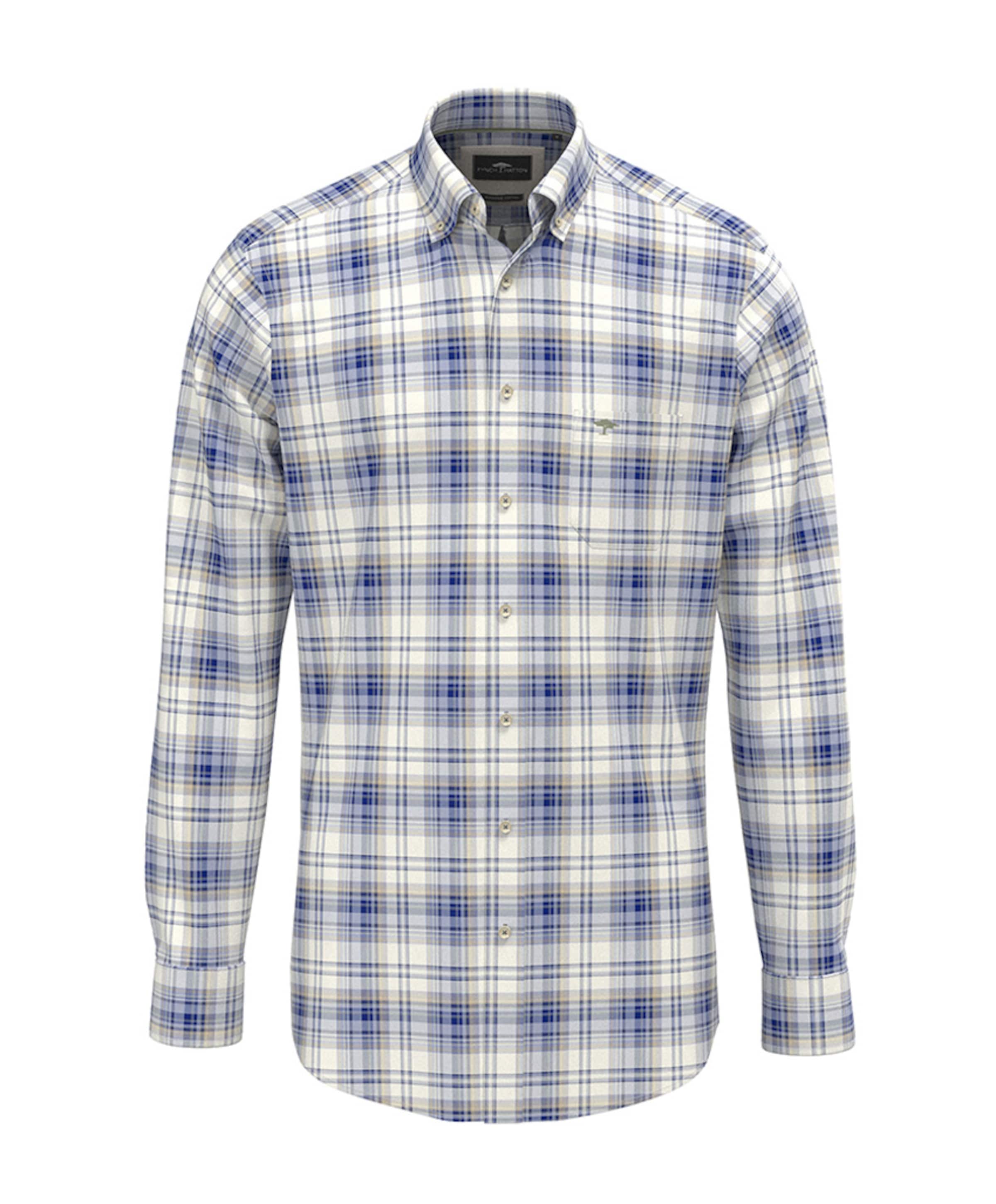 Heren overhemd lange mouw blauw
