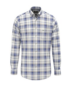 Heren overhemd lange mouw blauw