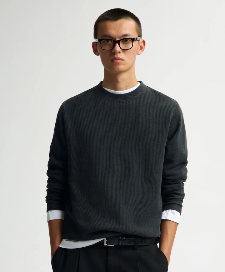 Heren longsleeve grijs