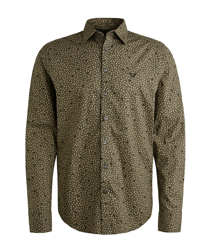 Heren overhemd lange mouw groen