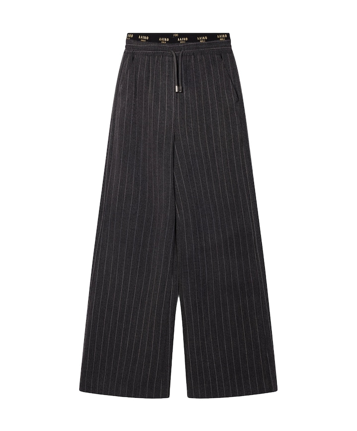 ESILA PINSTRIPE VIS 350 G meisjes pantalon grijs