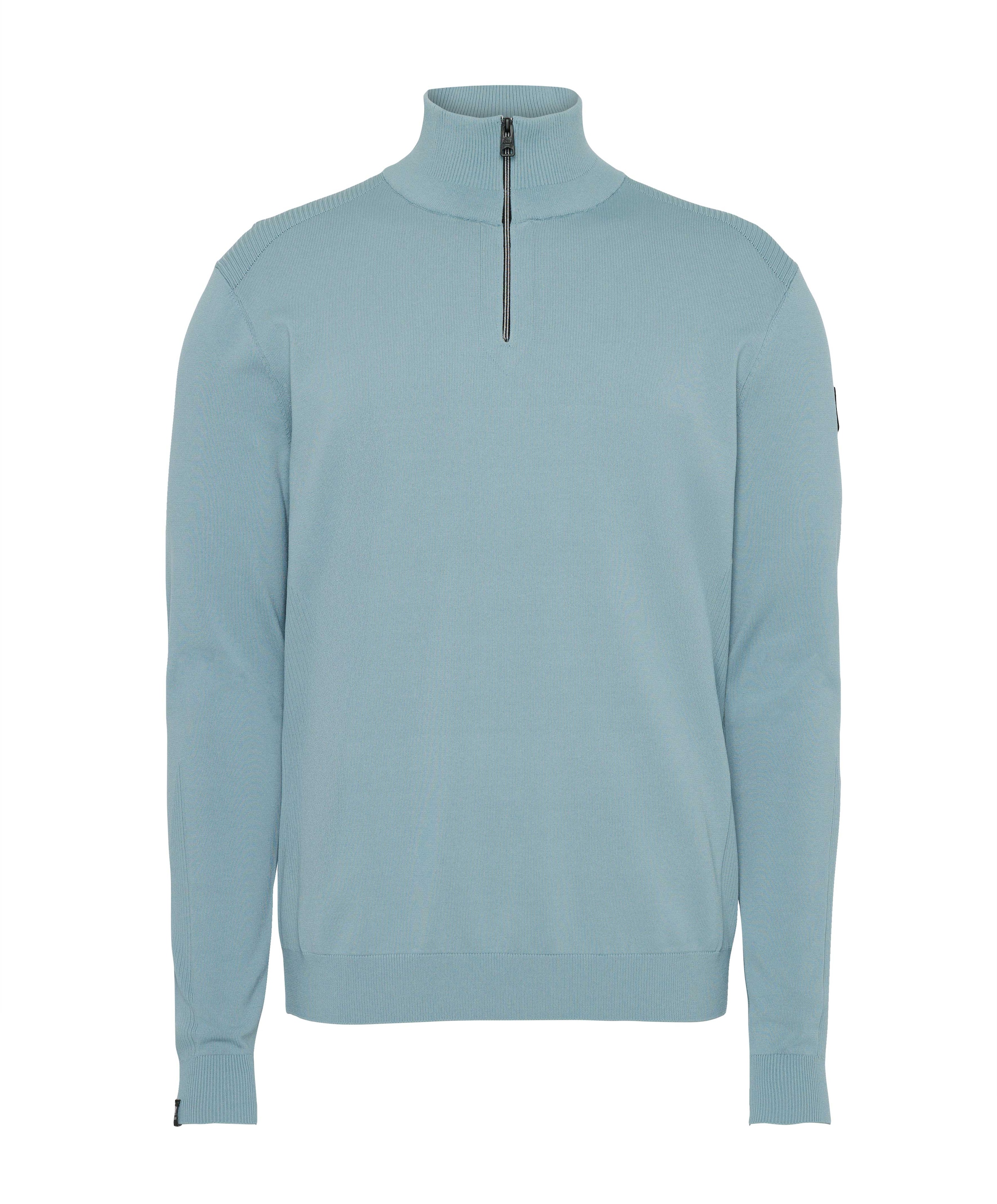 Heren trui met rits blauw