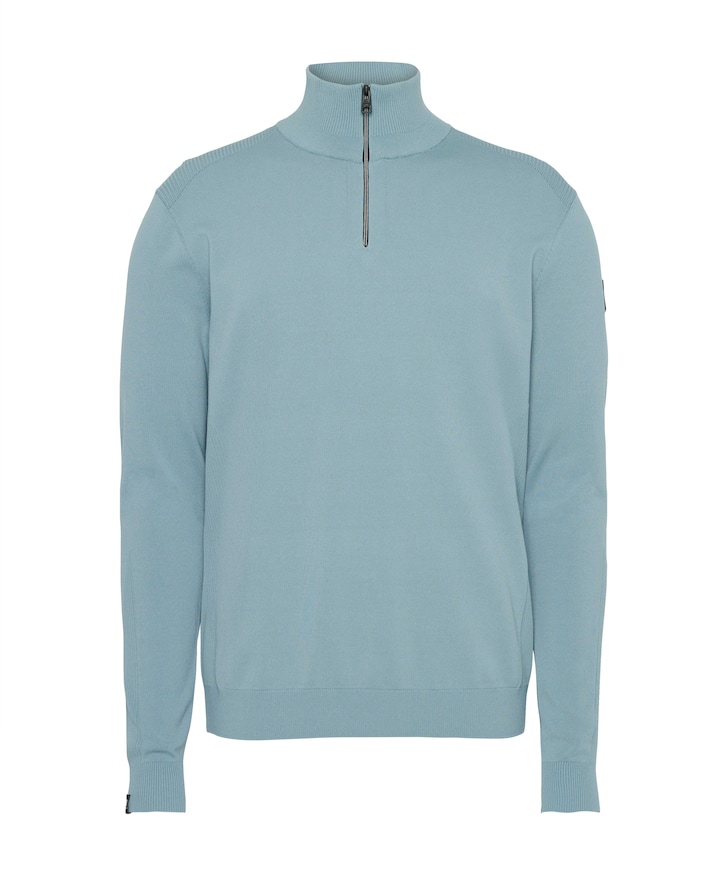 Heren trui met rits blauw