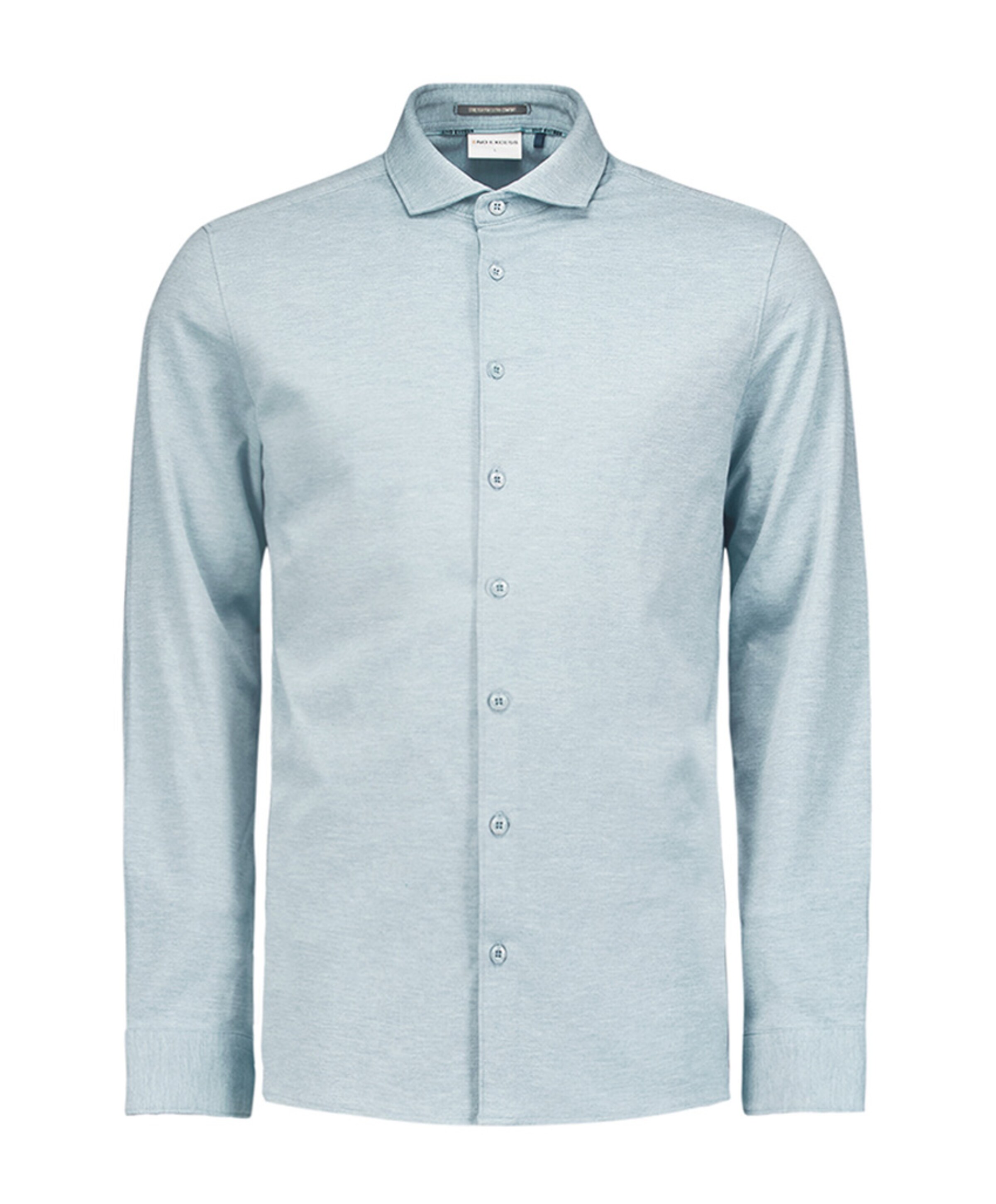 Heren overhemd lange mouw blauw