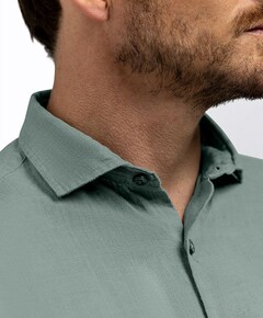 Heren overhemd lange mouw groen